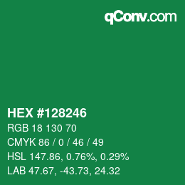 颜色代码: HEX #128246 | qconv.com