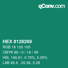 Color code: HEX #128269 | qconv.com