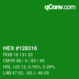Color code: HEX #128316 | qconv.com