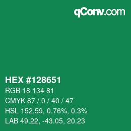 Color code: HEX #128651 | qconv.com