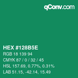 Code couleur: HEX #128B5E | qconv.com
