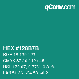 Color code: HEX #128B7B | qconv.com