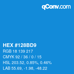 Color code: HEX #128BD9 | qconv.com