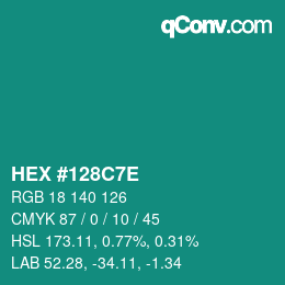 Color code: HEX #128C7E | qconv.com