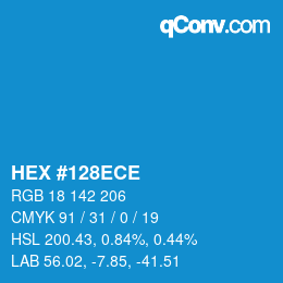 Color code: HEX #128ECE | qconv.com