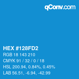 Color code: HEX #128FD2 | qconv.com