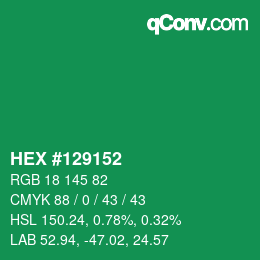 Color code: HEX #129152 | qconv.com