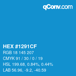 Color code: HEX #1291CF | qconv.com