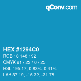 Color code: HEX #1294C0 | qconv.com