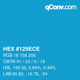 Color code: HEX #129ECE | qconv.com