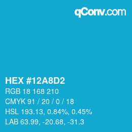 カラーコード: HEX #12A8D2 | qconv.com