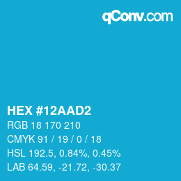 Color code: HEX #12AAD2 | qconv.com