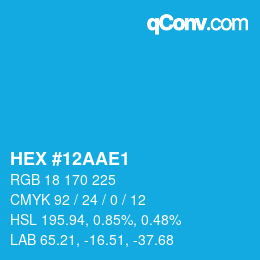 Código de color: HEX #12AAE1 | qconv.com