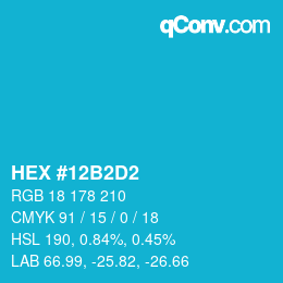 Color code: HEX #12B2D2 | qconv.com