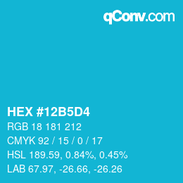 Color code: HEX #12B5D4 | qconv.com