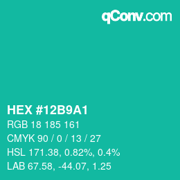 Color code: HEX #12B9A1 | qconv.com