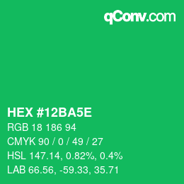 Color code: HEX #12BA5E | qconv.com