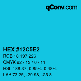 Color code: HEX #12C5E2 | qconv.com