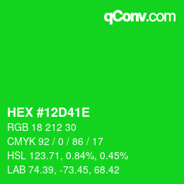 Color code: HEX #12D41E | qconv.com