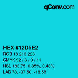 カラーコード: HEX #12D5E2 | qconv.com