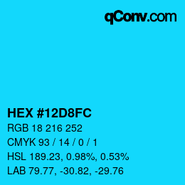 Color code: HEX #12D8FC | qconv.com
