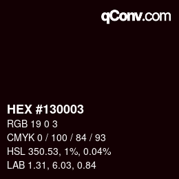 Color code: HEX #130003 | qconv.com