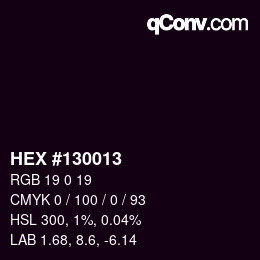 Color code: HEX #130013 | qconv.com