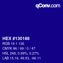 カラーコード: HEX #130188 | qconv.com