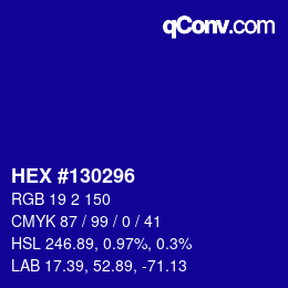 カラーコード: HEX #130296 | qconv.com