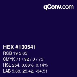 カラーコード: HEX #130541 | qconv.com