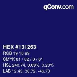 Color code: HEX #131263 | qconv.com