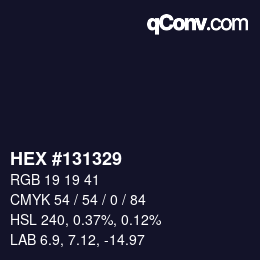 Color code: HEX #131329 | qconv.com