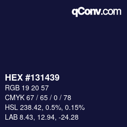 颜色代码: HEX #131439 | qconv.com