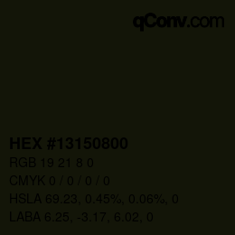 Color code: HEX #13150800 | qconv.com