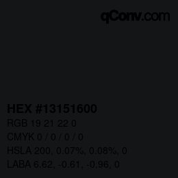Color code: HEX #13151600 | qconv.com