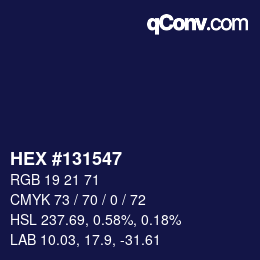 Color code: HEX #131547 | qconv.com