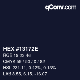 カラーコード: HEX #13172E | qconv.com