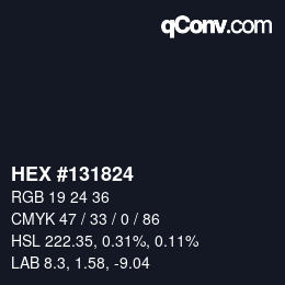 Color code: HEX #131824 | qconv.com