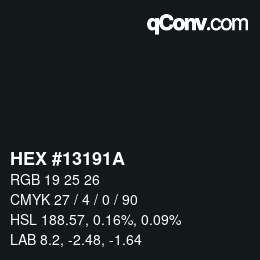 カラーコード: HEX #13191A | qconv.com