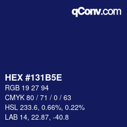 Código de color: HEX #131B5E | qconv.com