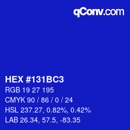Color code: HEX #131BC3 | qconv.com