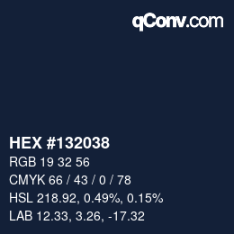 Color code: HEX #132038 | qconv.com