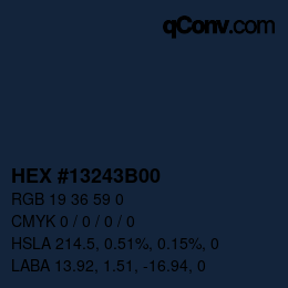 Color code: HEX #13243B00 | qconv.com