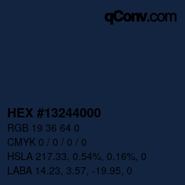 Color code: HEX #13244000 | qconv.com