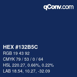 カラーコード: HEX #132B5C | qconv.com