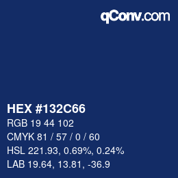 Color code: HEX #132C66 | qconv.com