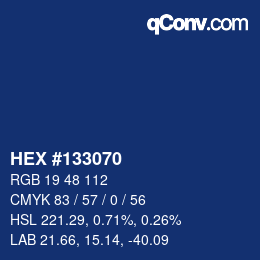 カラーコード: HEX #133070 | qconv.com