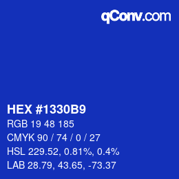 カラーコード: HEX #1330B9 | qconv.com