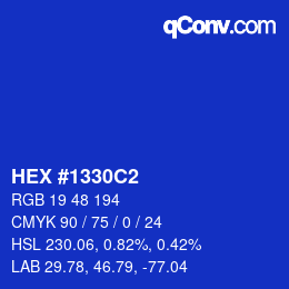カラーコード: HEX #1330C2 | qconv.com