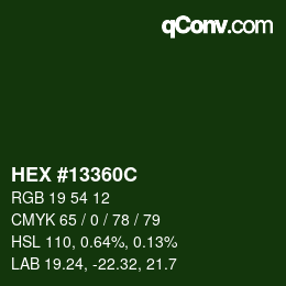 Farbcode: HEX #1336:C | qconv.com